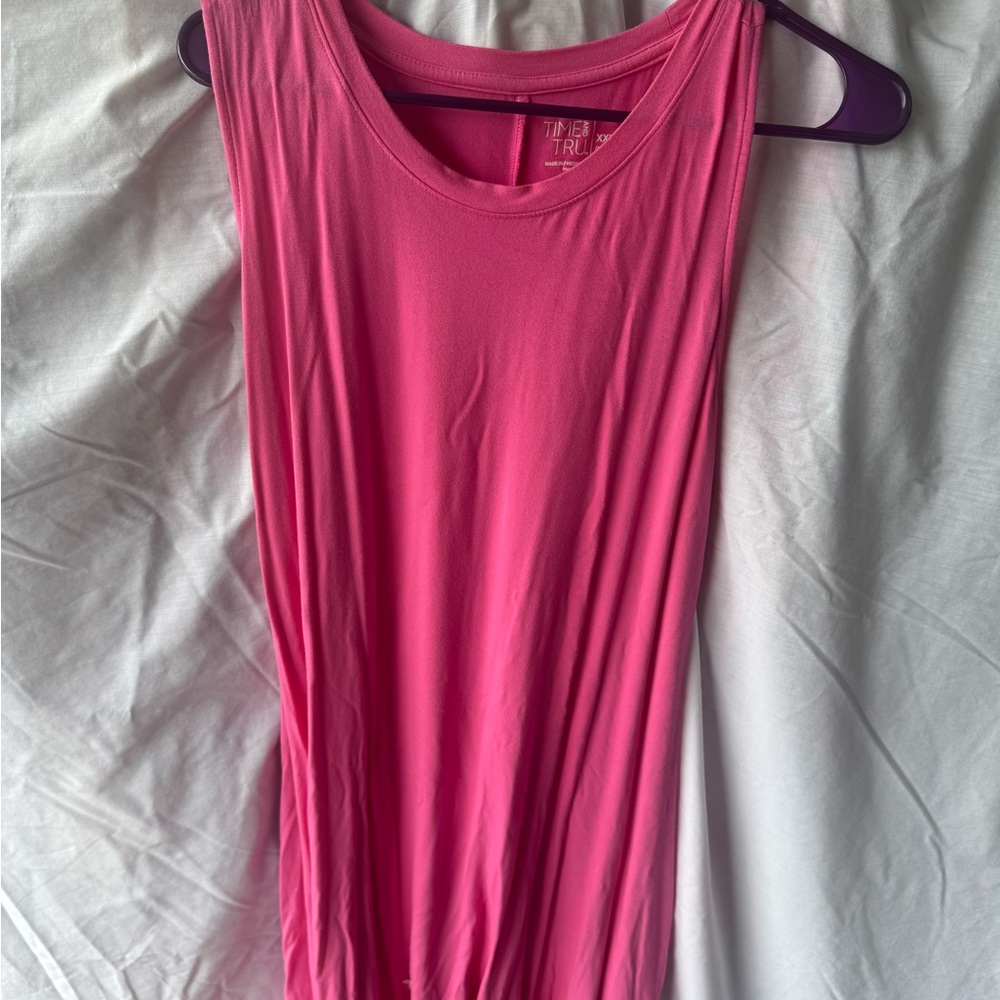 Time and Tru Vibrant Pink, army green,tan stripe,pastel purple tank dress